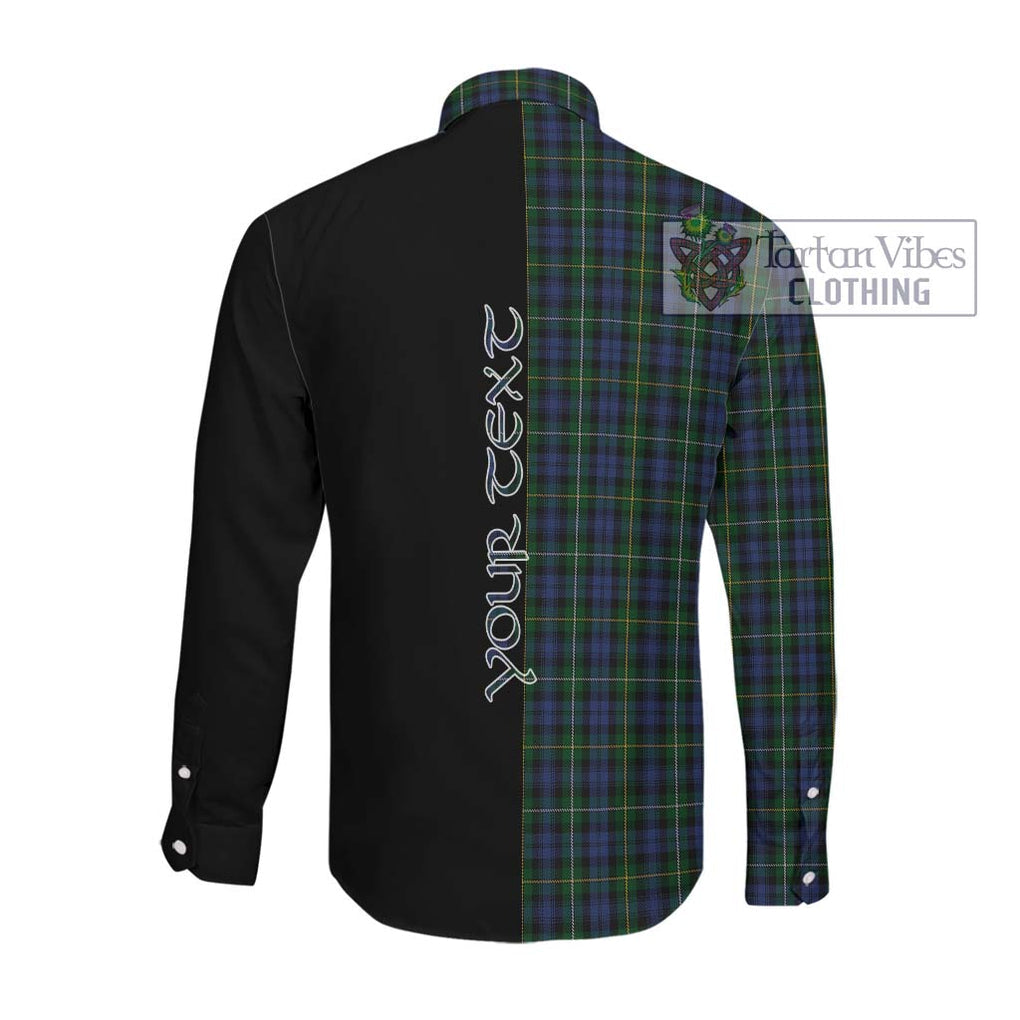 Campbell of Argyll 01 Tartan Long Sleeve Button Shirt with Family Crest and Half Of Me Style Men's Shirt - Tartanvibesclothing Shop