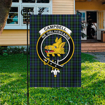 Campbell of Argyll #01 Tartan Flag with Family Crest