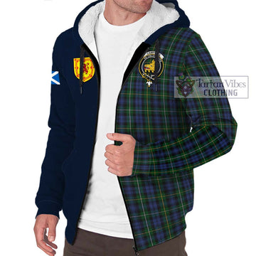 Campbell of Argyll 01 Tartan Sherpa Hoodie Alba with Scottish Lion Royal Arm Half Style