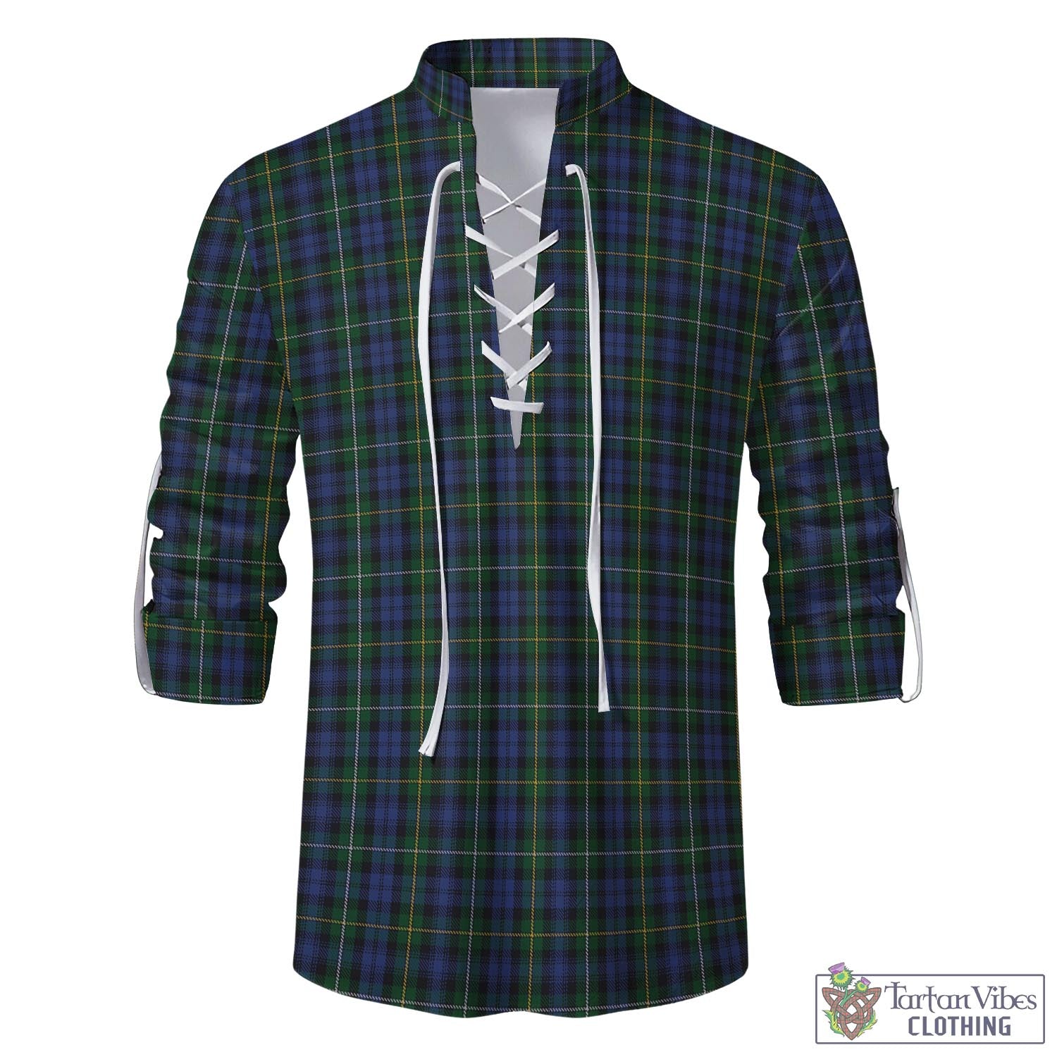 Tartan Vibes Clothing Campbell of Argyll #01 Tartan Men's Scottish Traditional Jacobite Ghillie Kilt Shirt