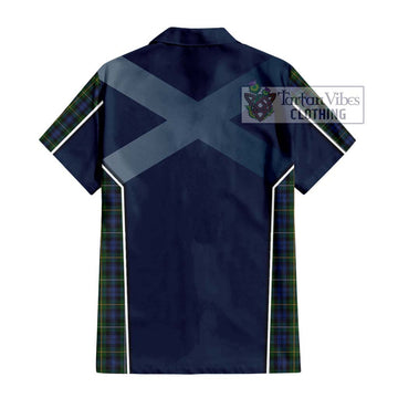 Campbell of Argyll 01 Tartan Short Sleeve Button Shirt with Family Crest and Lion Rampant Vibes Sport Style