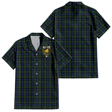 Campbell of Argyll #01 Tartan Short Sleeve Button Down Shirt with Family Crest