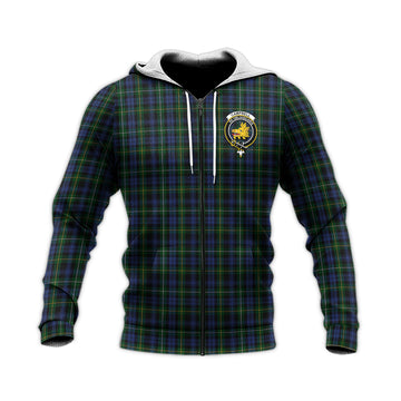 Campbell of Argyll #01 Tartan Knitted Hoodie with Family Crest