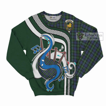 Campbell of Argyll 01 Tartan Sweatshirt with Epic Bagpipe Style