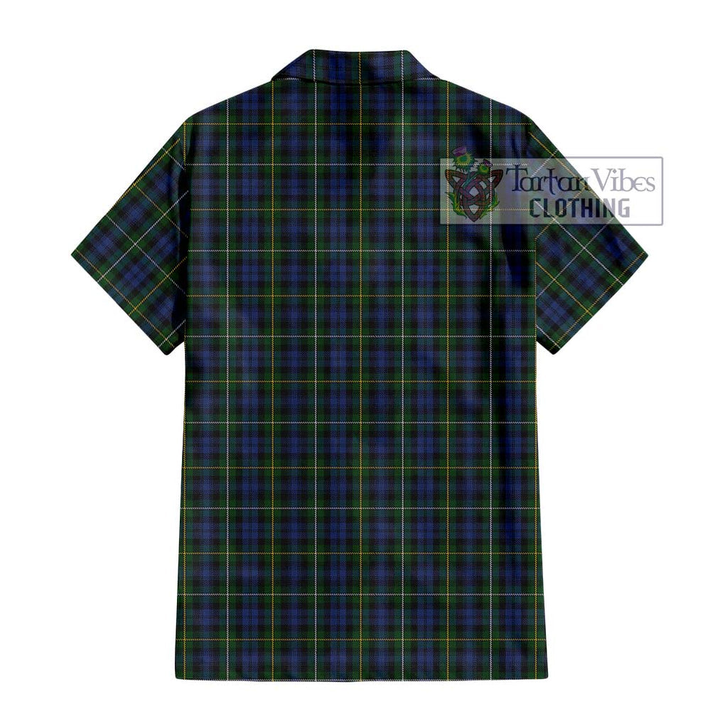 Campbell of Argyll 01 Tartan Short Sleeve Button Shirt with Family Crest DNA In Me Style - Tartanvibesclothing Shop