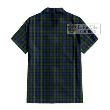 Campbell of Argyll 01 Tartan Short Sleeve Button Shirt with Family Crest DNA In Me Style