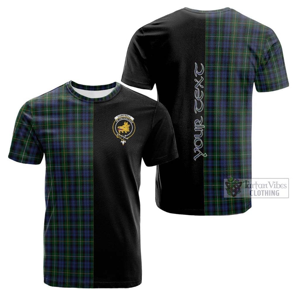 Tartan Vibes Clothing Campbell of Argyll 01 Tartan Cotton T-shirt with Family Crest and Half Of Me Style