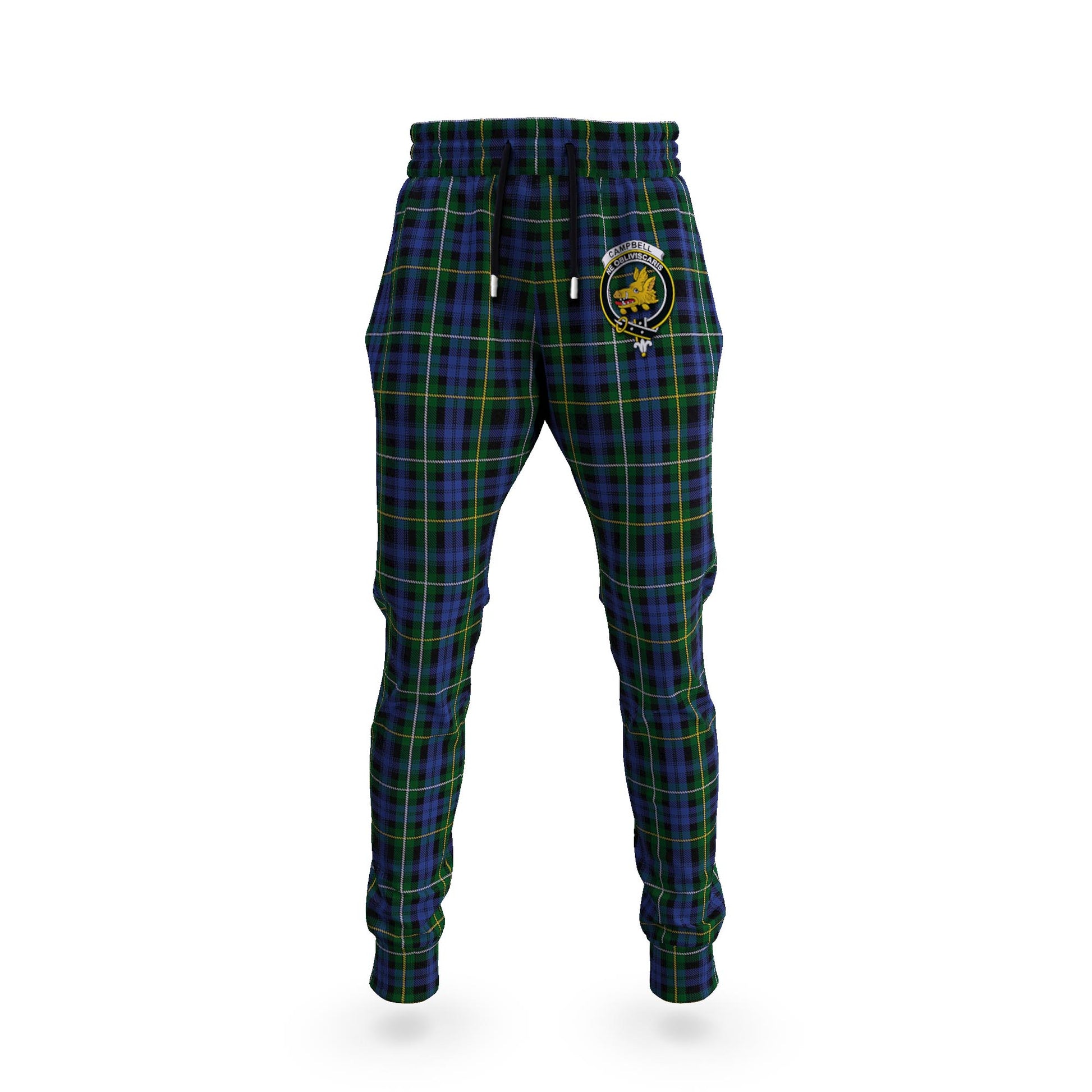 Campbell of Argyll #01 Tartan Joggers Pants with Family Crest - Tartanvibesclothing Shop