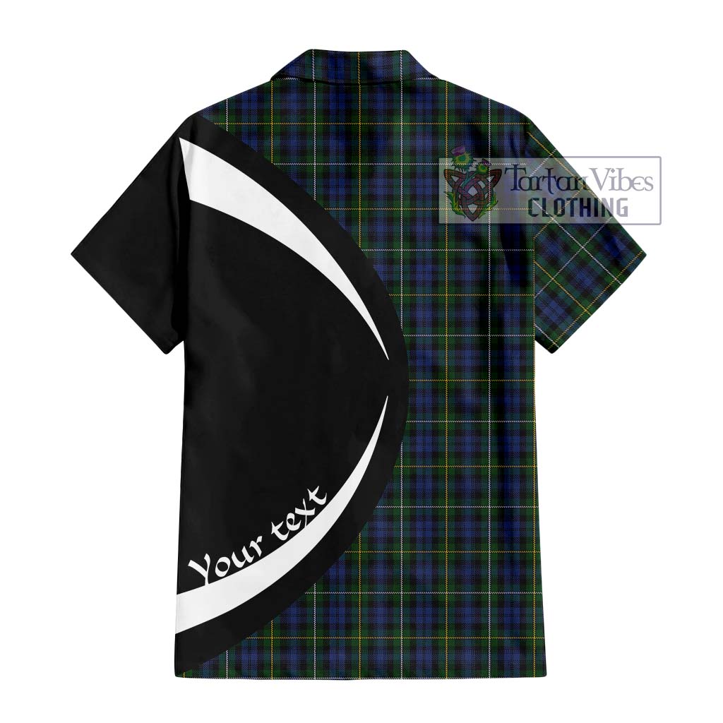 Campbell of Argyll 01 Tartan Short Sleeve Button Up with Family Crest Circle Style - Tartan Vibes Clothing