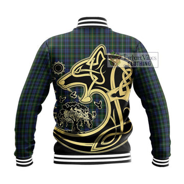 Campbell of Argyll 01 Tartan Baseball Jacket with Family Crest Celtic Wolf Style