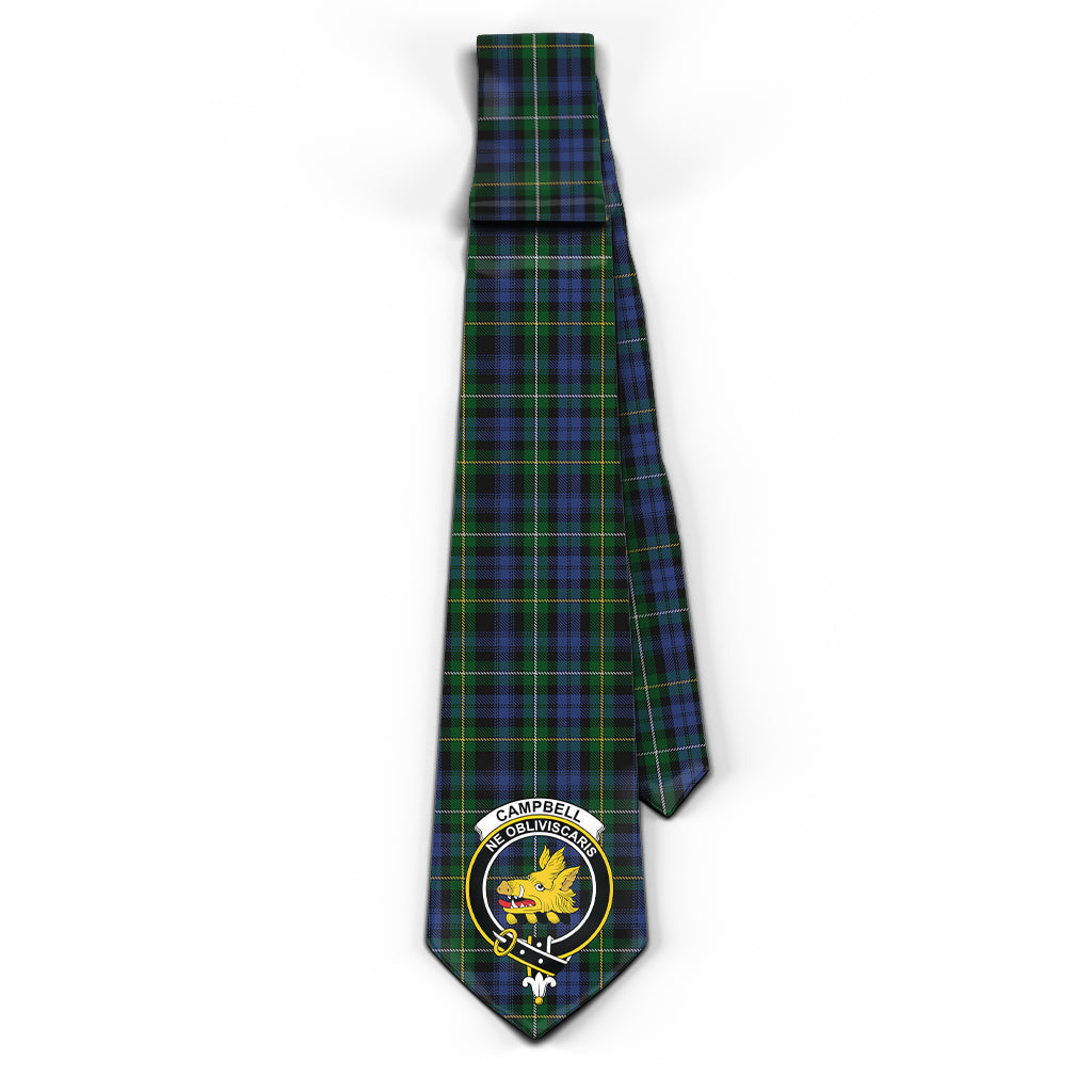 Campbell of Argyll #01 Tartan Classic Necktie with Family Crest - Tartan Vibes Clothing