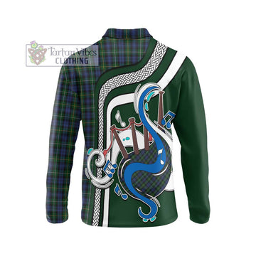 Campbell of Argyll 01 Tartan Long Sleeve Polo Shirt with Epic Bagpipe Style