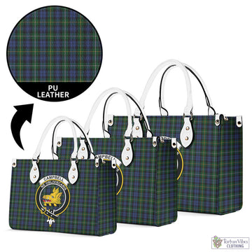 Campbell of Argyll #01 Tartan Luxury Leather Handbags with Family Crest