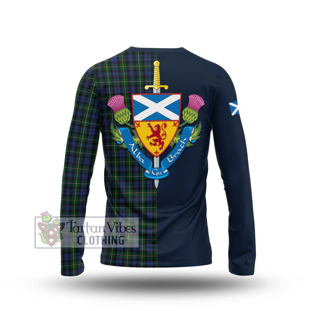 Tartan Vibes Clothing Campbell of Argyll 01 Tartan Long Sleeve T-Shirt with Scottish Lion Royal Arm Half Style