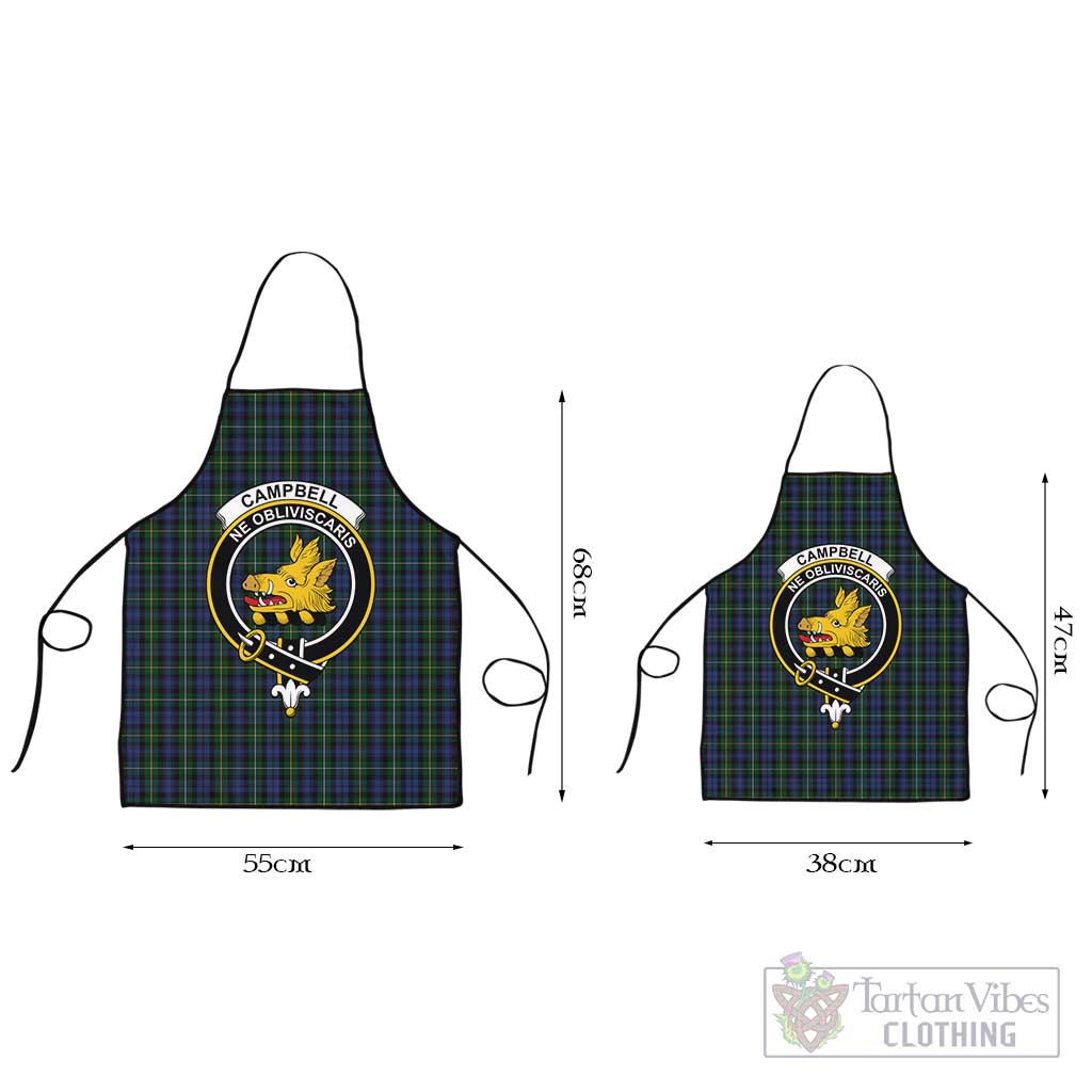 Campbell of Argyll 01 Tartan Apron with Family Crest Black L 55x68 cm - Tartan Vibes Clothing