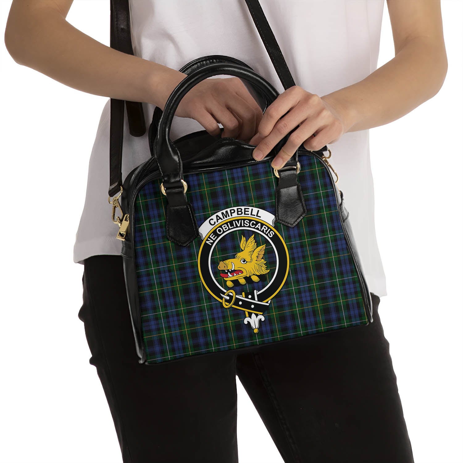 Campbell of Argyll #01 Tartan Shoulder Handbags with Family Crest - Tartanvibesclothing Shop