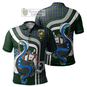 Campbell of Argyll 01 Tartan Polo Shirt with Epic Bagpipe Style