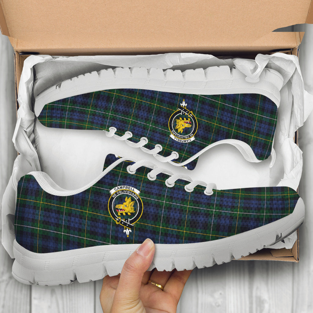 Campbell of Argyll #01 Tartan Sneakers with Family Crest - Tartan Vibes Clothing