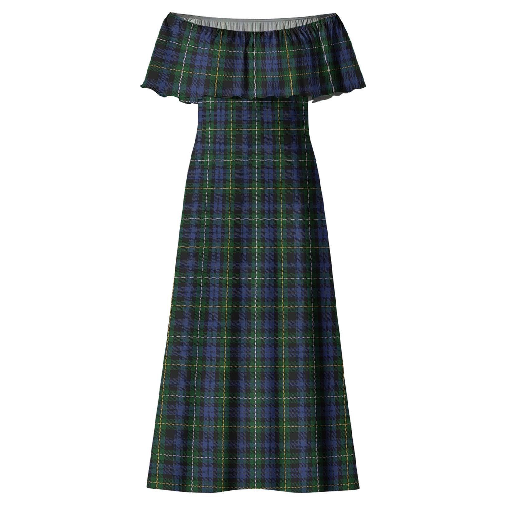 Campbell of Argyll #01 Tartan Off Shoulder Long Dress - Tartanvibesclothing