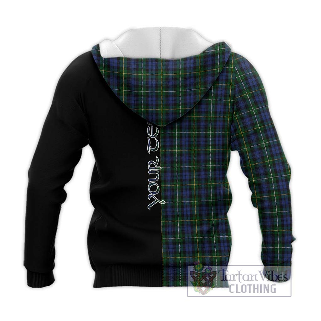 Campbell of Argyll 01 Tartan Knitted Hoodie with Family Crest and Half Of Me Style - Tartanvibesclothing Shop