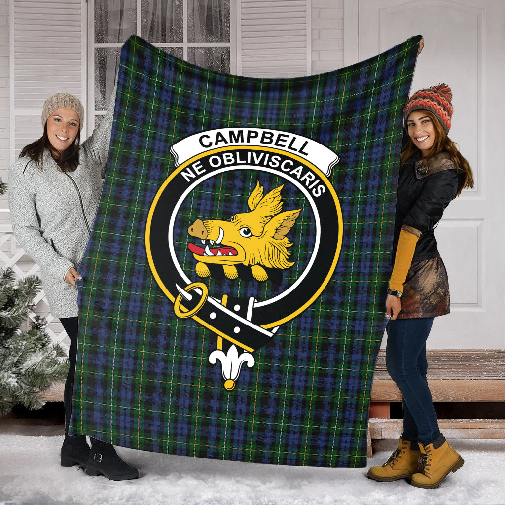 Campbell of Argyll #01 Tartan Blanket with Family Crest - Tartan Vibes Clothing