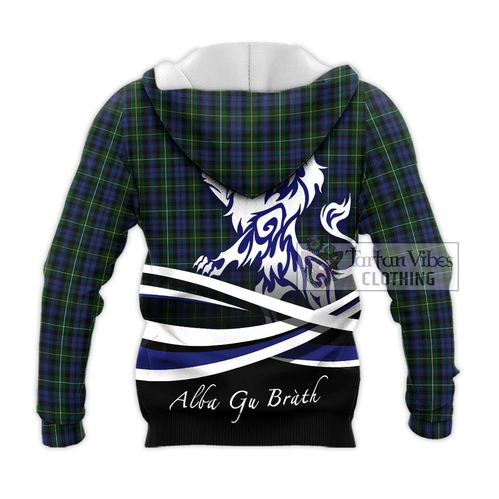 Campbell of Argyll 01 Tartan Knitted Hoodie with Alba Gu Brath Regal Lion Emblem - Tartanvibesclothing Shop