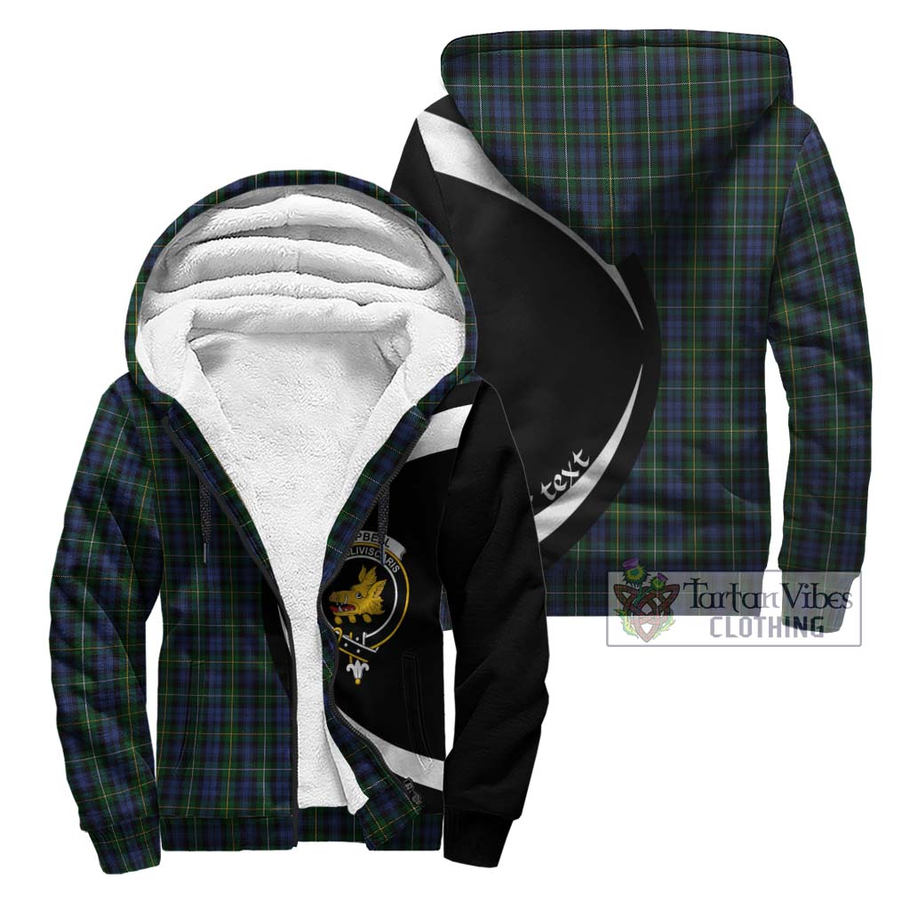 Campbell of Argyll 01 Tartan Sherpa Hoodie with Family Crest Circle Style Unisex - Tartan Vibes Clothing