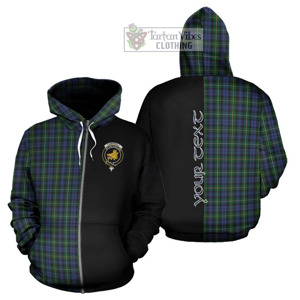 Campbell of Argyll 01 Tartan Hoodie with Family Crest and Half Of Me Style - Tartanvibesclothing Shop