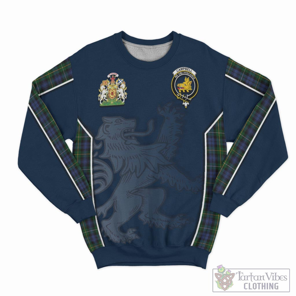 Tartan Vibes Clothing Campbell of Argyll #01 Tartan Sweater with Family Crest and Lion Rampant Vibes Sport Style