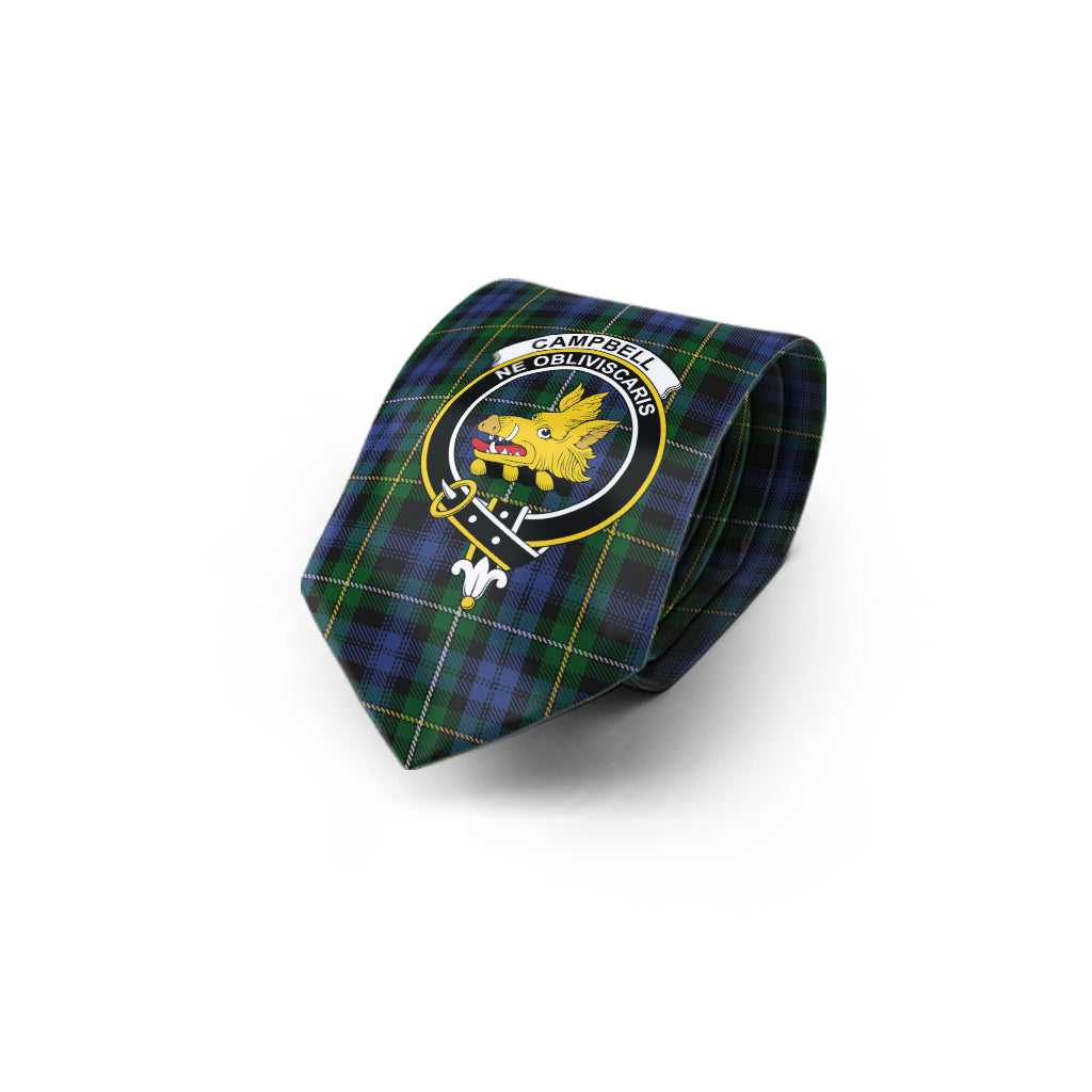 Campbell of Argyll #01 Tartan Classic Necktie with Family Crest - Tartan Vibes Clothing