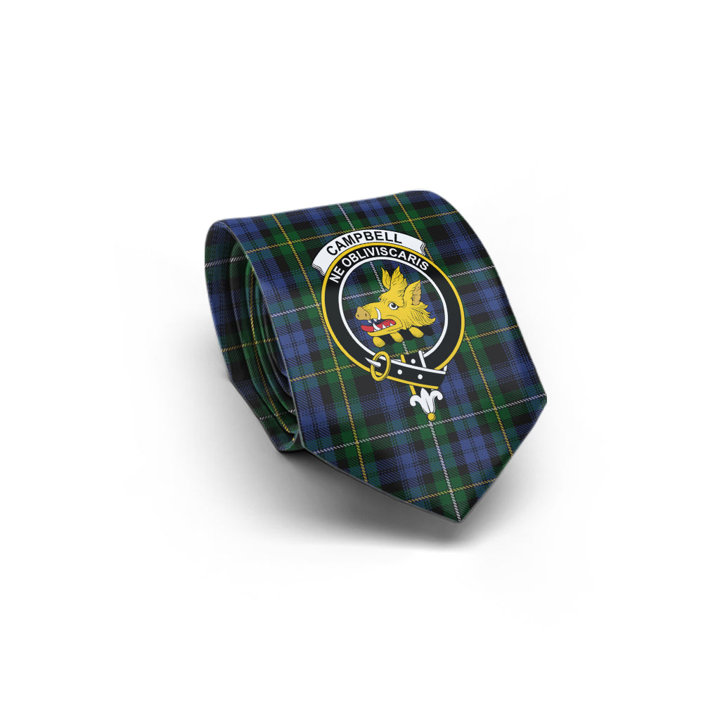 Campbell of Argyll #01 Tartan Classic Necktie with Family Crest - Tartan Vibes Clothing