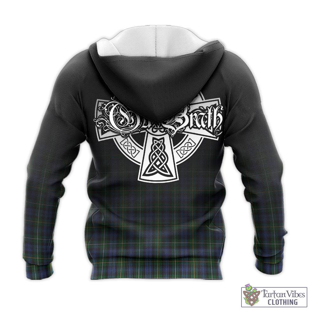 Tartan Vibes Clothing Campbell of Argyll #01 Tartan Knitted Hoodie Featuring Alba Gu Brath Family Crest Celtic Inspired