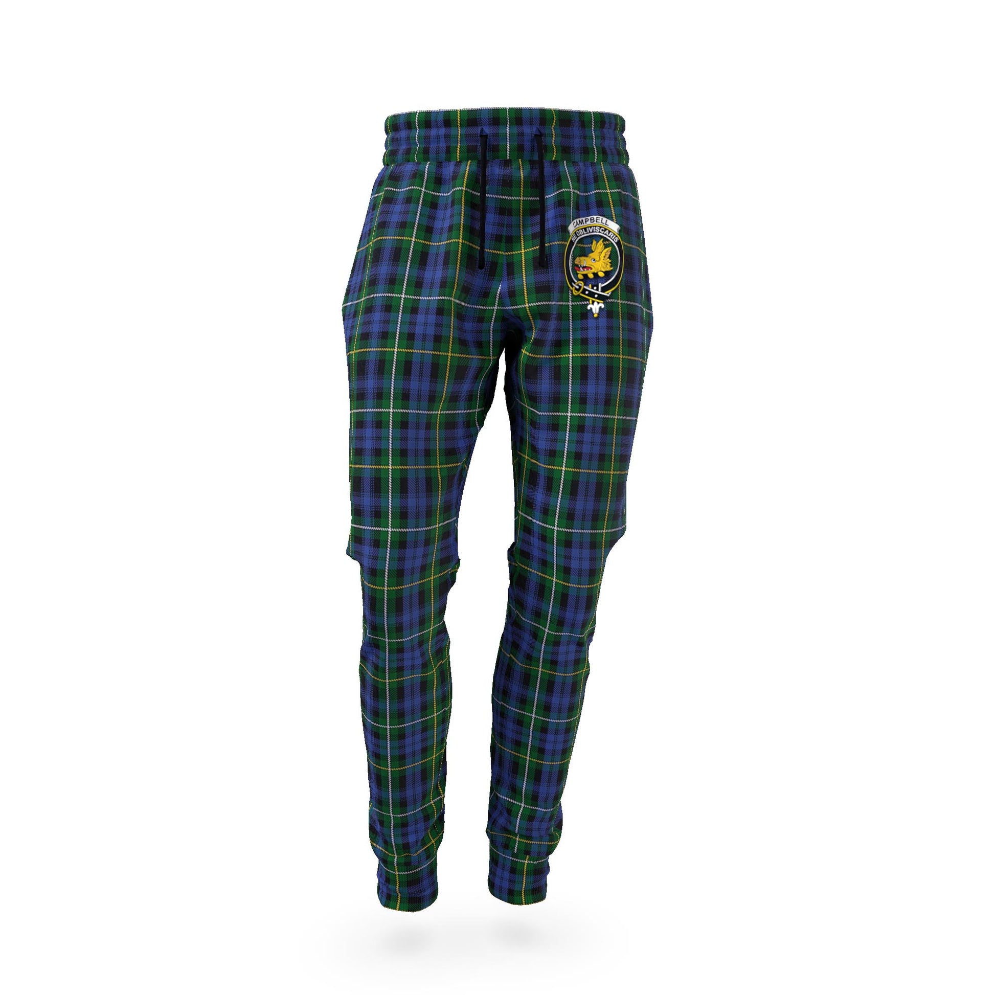 Campbell of Argyll #01 Tartan Joggers Pants with Family Crest - Tartanvibesclothing Shop