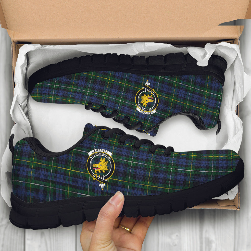 Campbell of Argyll #01 Tartan Sneakers with Family Crest - Tartan Vibes Clothing