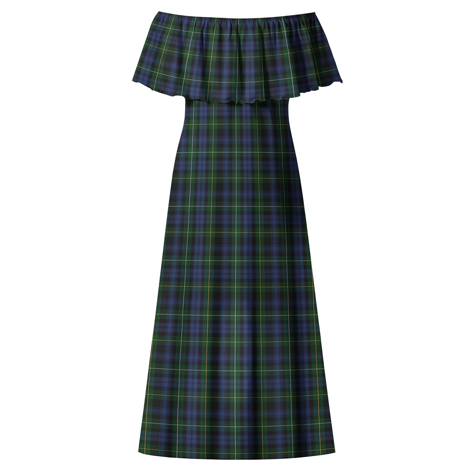 Campbell of Argyll #01 Tartan Off Shoulder Long Dress - Tartanvibesclothing