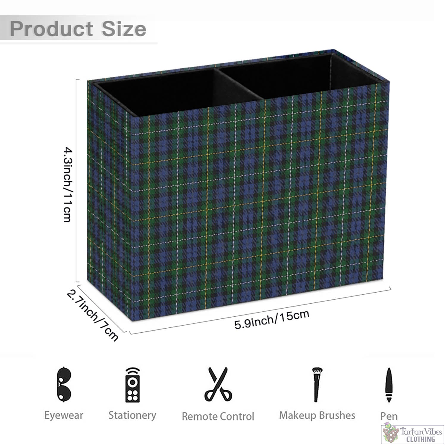 Tartan Vibes Clothing Campbell of Argyll #01 Tartan Pen Holder