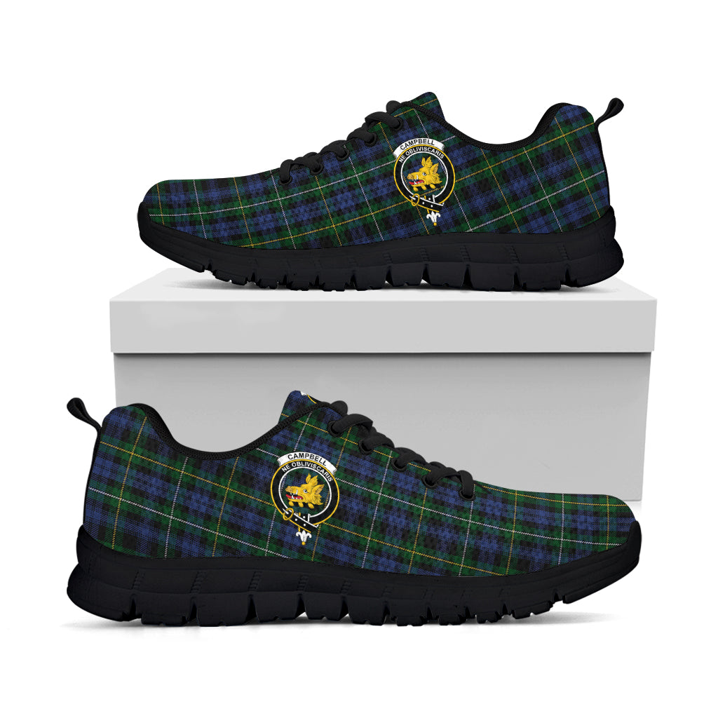 Campbell of Argyll #01 Tartan Sneakers with Family Crest - Tartan Vibes Clothing