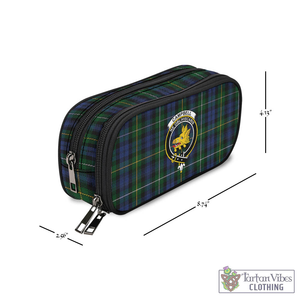 Tartan Vibes Clothing Campbell of Argyll #01 Tartan Pen and Pencil Case with Family Crest