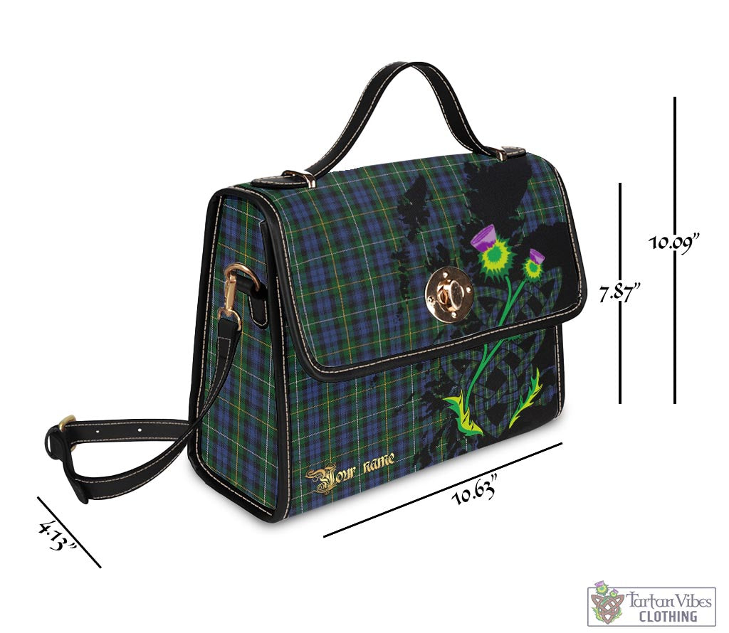 Tartan Vibes Clothing Campbell of Argyll #01 Tartan Waterproof Canvas Bag with Scotland Map and Thistle Celtic Accents