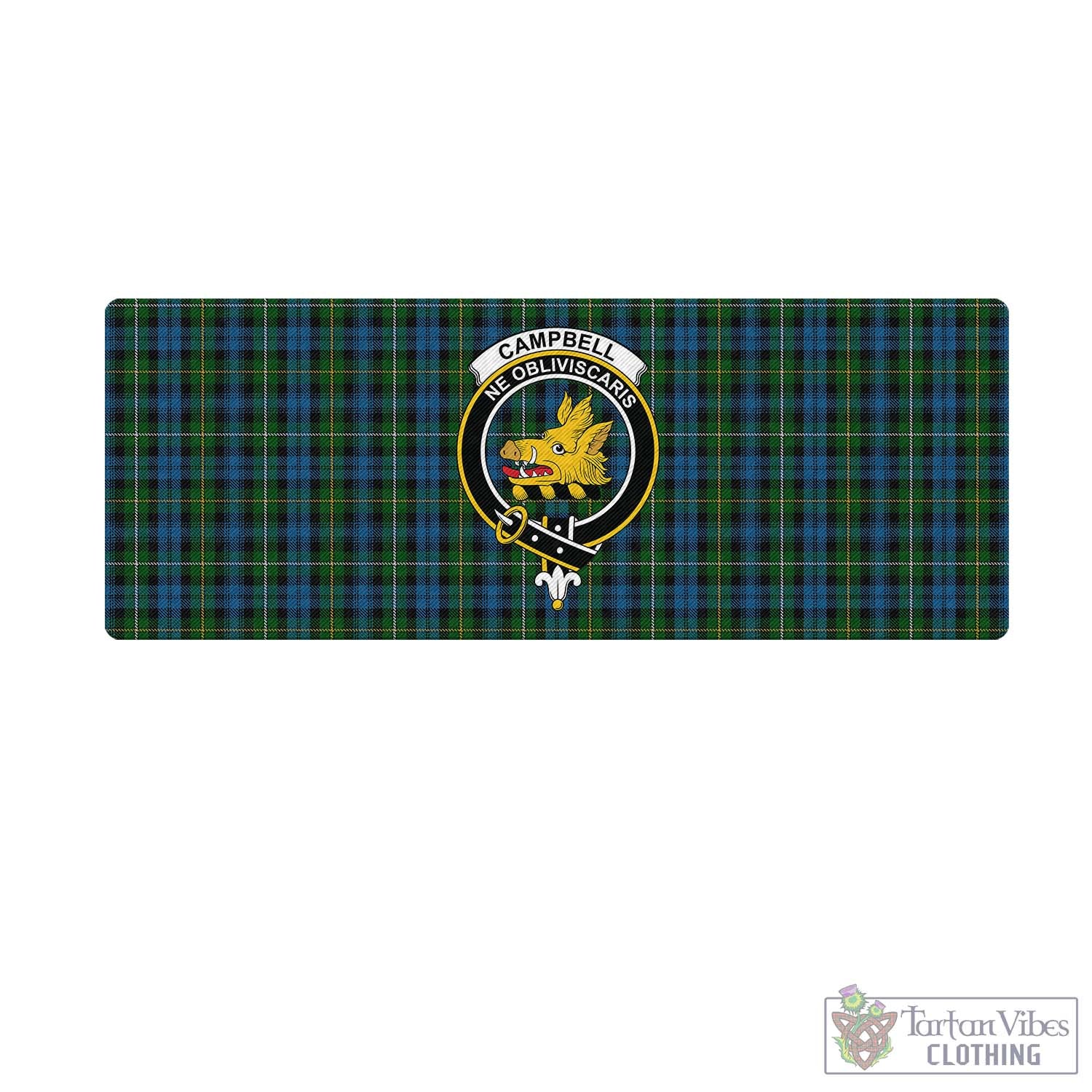 Tartan Vibes Clothing Campbell of Argyll #02 Tartan Mouse Pad with Family Crest