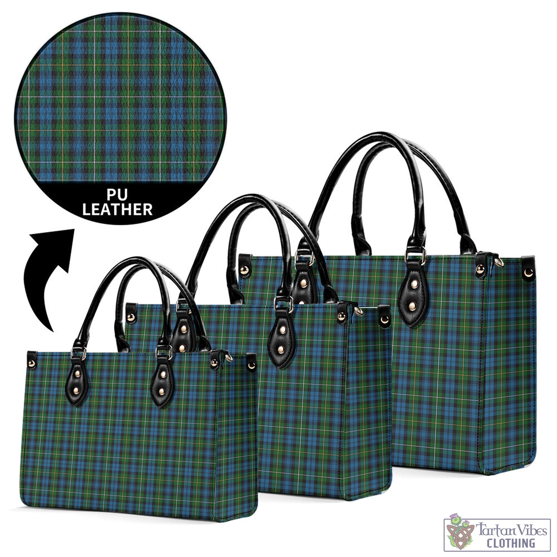 Tartan Vibes Clothing Campbell of Argyll #02 Tartan Luxury Leather Handbags