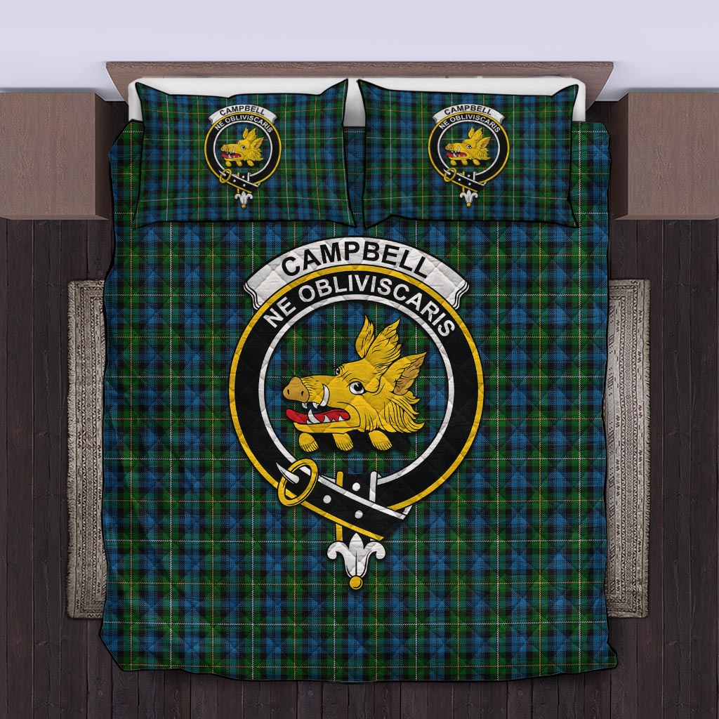 Campbell of Argyll #02 Tartan Quilt Bed Set with Family Crest