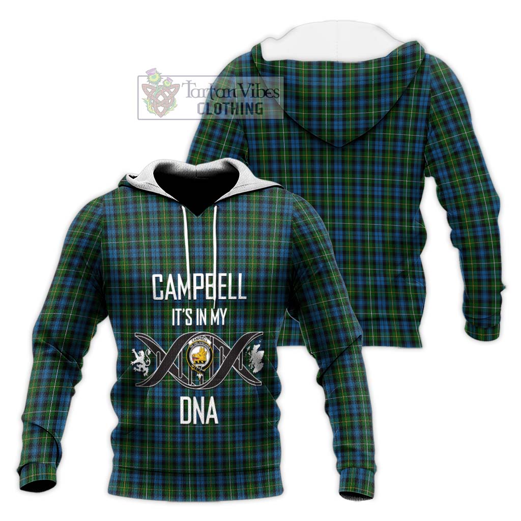 Tartan Vibes Clothing Campbell of Argyll 02 Tartan Knitted Hoodie with Family Crest DNA In Me Style