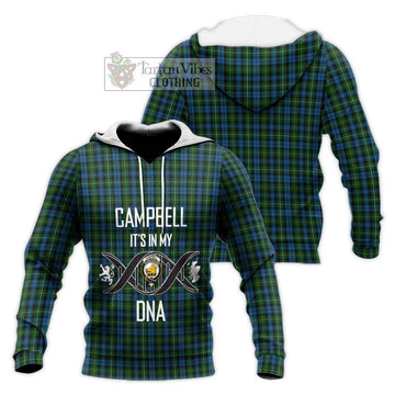 Campbell of Argyll 02 Tartan Knitted Hoodie with Family Crest DNA In Me Style