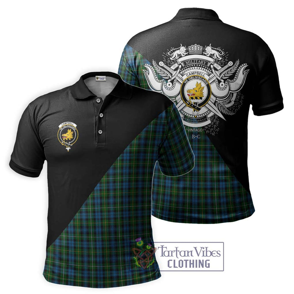 Campbell of Argyll 02 Tartan Polo Shirt with Family Crest and Military Logo Style Kid - Tartanvibesclothing Shop