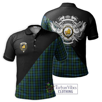 Campbell of Argyll 02 Tartan Polo Shirt with Family Crest and Military Logo Style