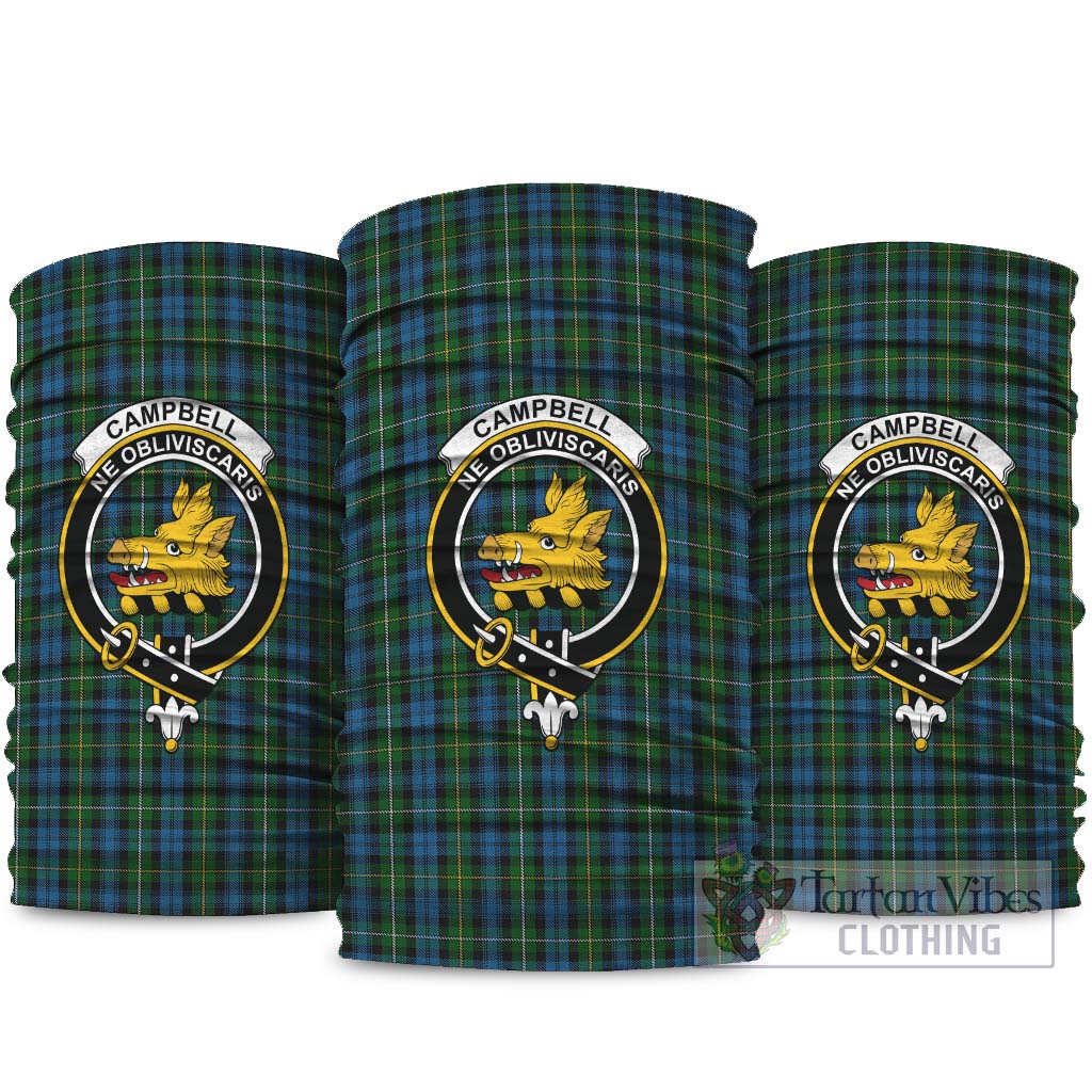 Campbell of Argyll #02 Tartan Neck Gaiters, Tartan Bandanas, Tartan Head Band with Family Crest