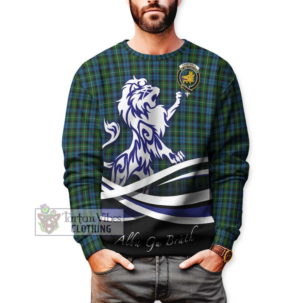 Campbell of Argyll 02 Tartan Sweatshirt with Alba Gu Brath Regal Lion Emblem Unisex - Tartanvibesclothing Shop