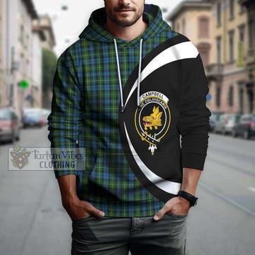 Campbell of Argyll 02 Tartan Hoodie with Family Crest Circle Style