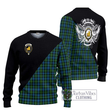 Campbell of Argyll 02 Tartan Ugly Sweater with Family Crest and Military Logo Style